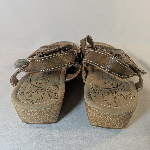Spring Step L'Artiste Cloe Sandals 40 Leather Womens 8.5 9 Brown Tan Khaki Shoes - Picture 7 of 12